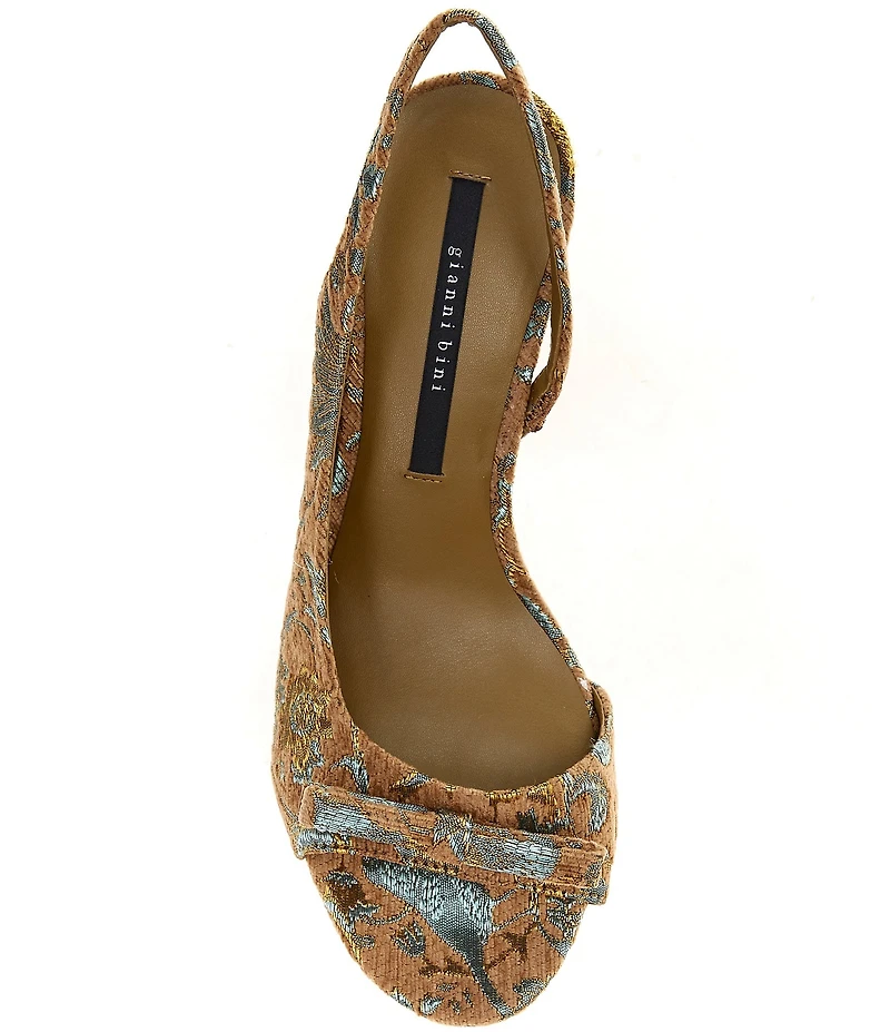 Gianni Bini Clancee Jacquard Mini Bow Slingback Dress Sandals