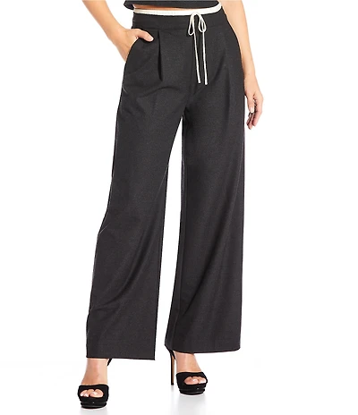 Gianni Bini Clara Boxer Drawstring Wide Leg Coordinating Pants