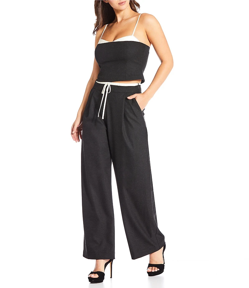 Gianni Bini Clara Boxer Drawstring Wide Leg Coordinating Pants