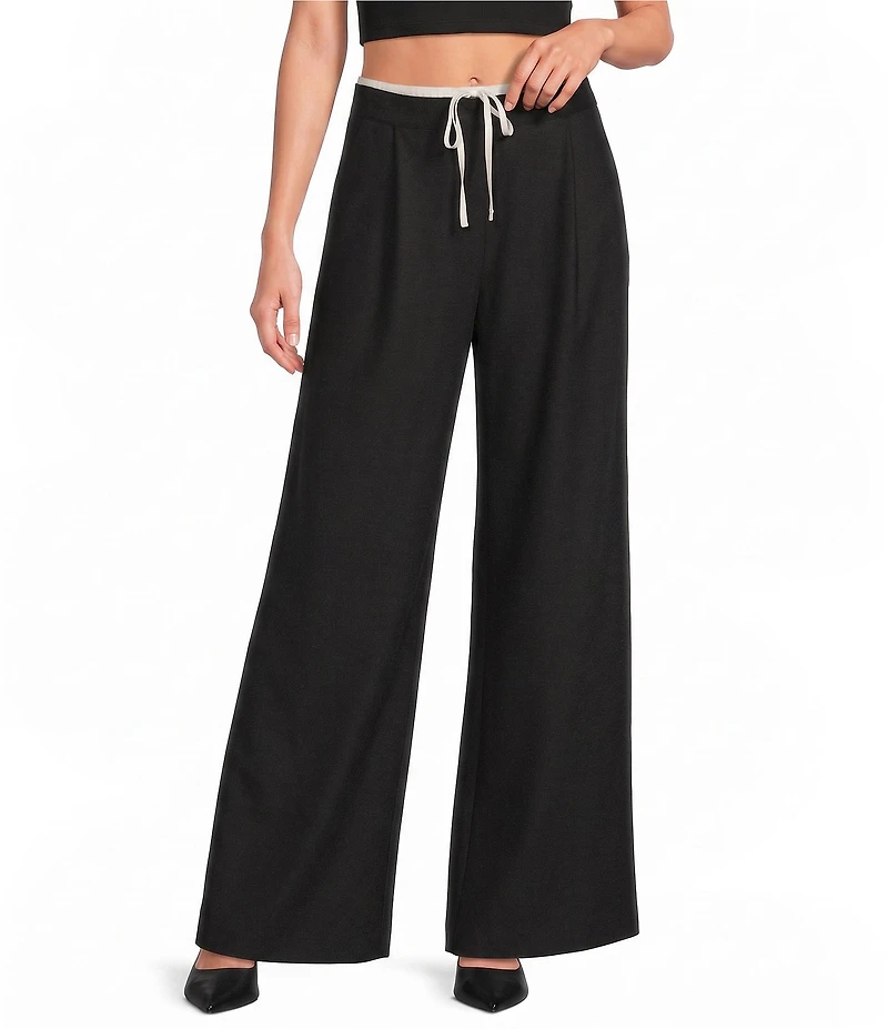 Gianni Bini Clara Boxer Drawstring Wide Leg Coordinating Pants