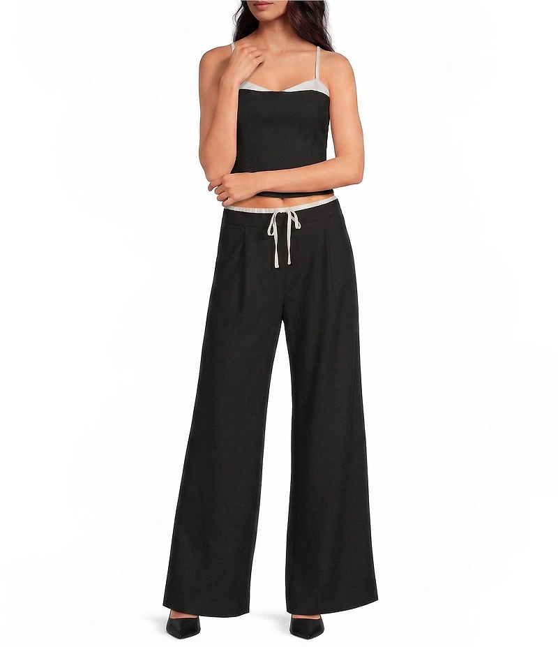 Gianni Bini Clara Boxer Drawstring Wide Leg Coordinating Pants