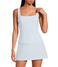 Gianni Bini Clara Crepe Square Neck Sleeveless Bow Back Coordinating Top