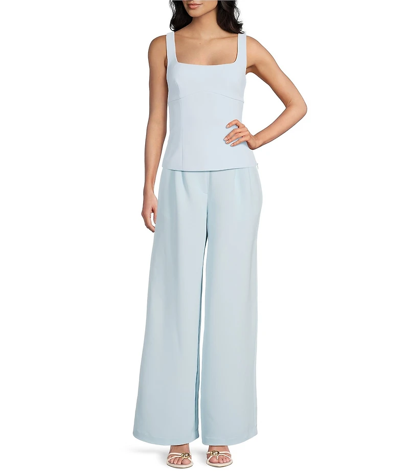 Gianni Bini Clara Crepe Square Neck Sleeveless Bow Back Coordinating Top