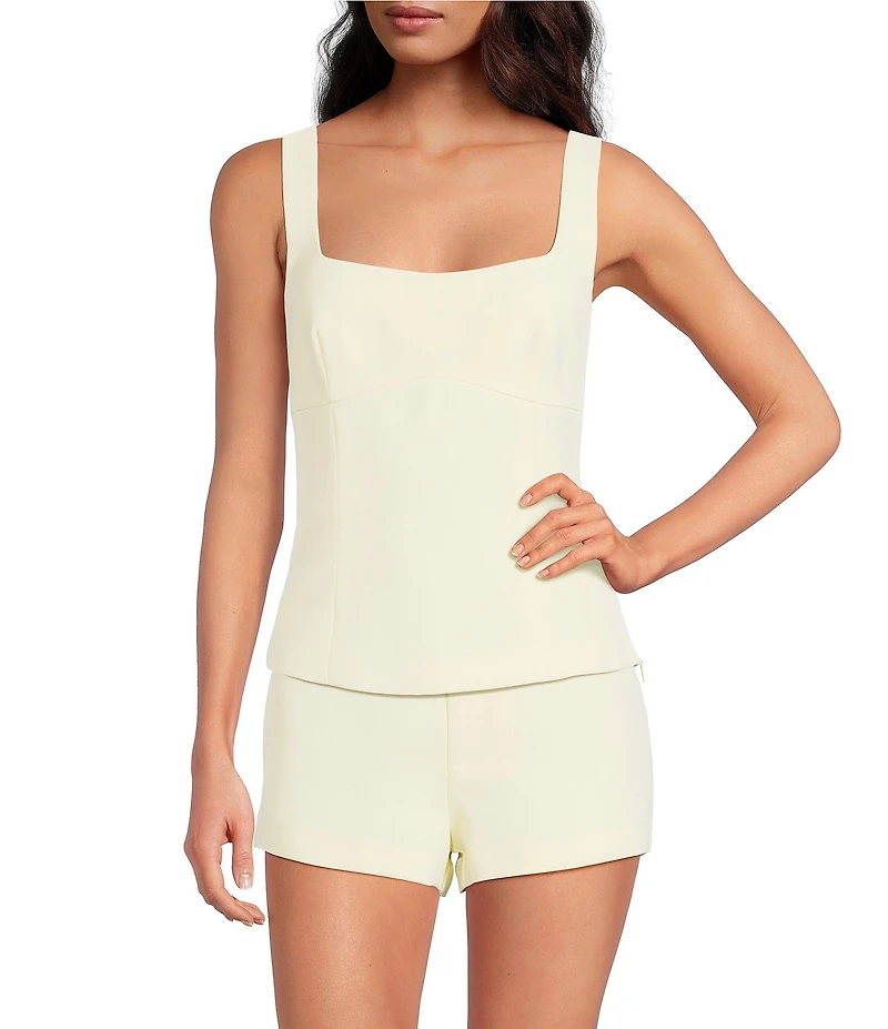 Gianni Bini Clara Crepe Square Neck Sleeveless Bow Back Coordinating Top