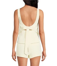 Gianni Bini Clara Crepe Square Neck Sleeveless Bow Back Coordinating Top