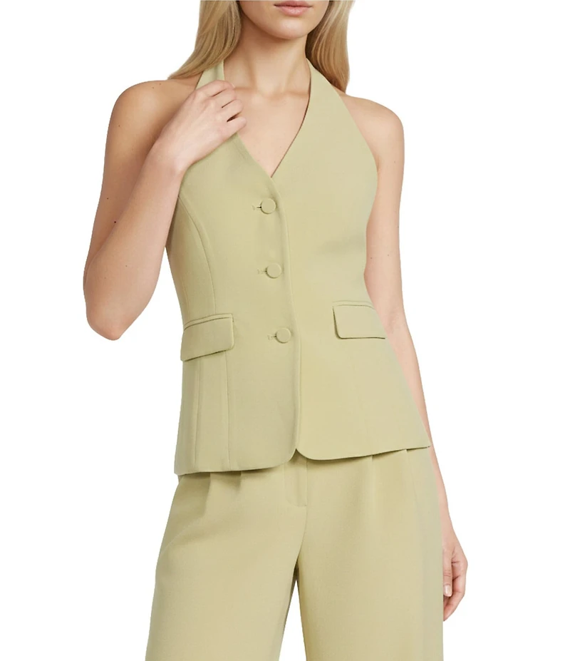 Gianni Bini Clark Crepe Halter Neck Coordinating Vest