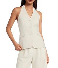 Gianni Bini Clark Crepe Halter Neck Coordinating Vest