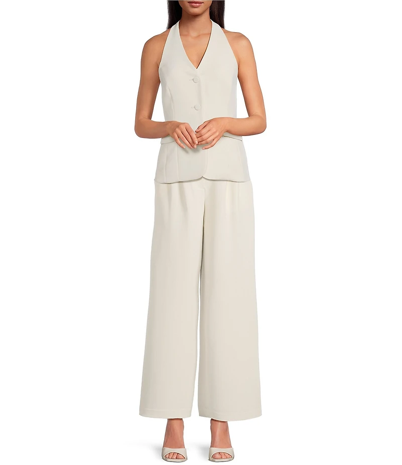 Gianni Bini Clark Crepe Halter Neck Coordinating Vest