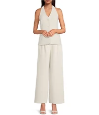 Gianni Bini Clark Crepe Halter Neck Coordinating Vest