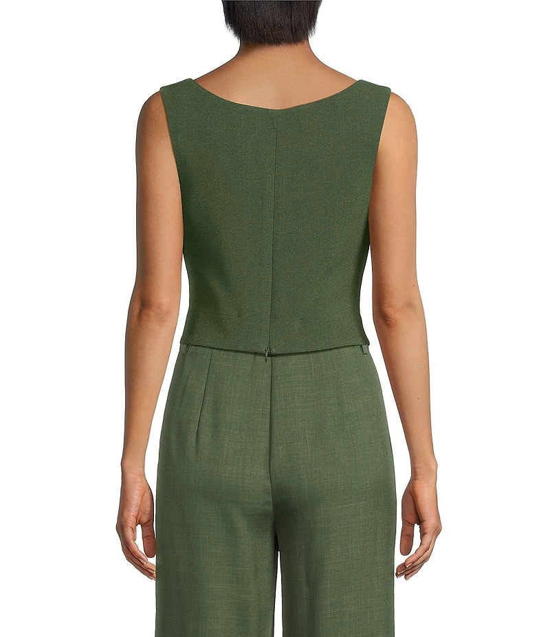 Gianni Bini Coco Coordinating Square Neck Crepe Blouse