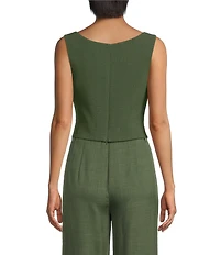 Gianni Bini Coco Coordinating Square Neck Crepe Blouse