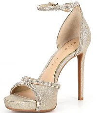 Gianni Bini Constanz Glitter Rhinestone Platform Dress Sandals