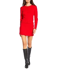 Gianni Bini Coordinating Cable Sweater Mini Skirt