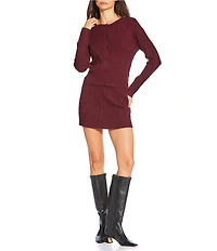 Gianni Bini Coordinating Cable Sweater Mini Skirt