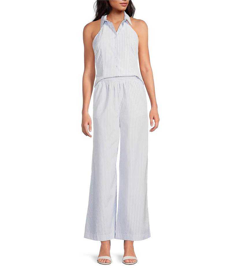Gianni Bini Coordinating Kourtney Pinstripe Flat Front Pants