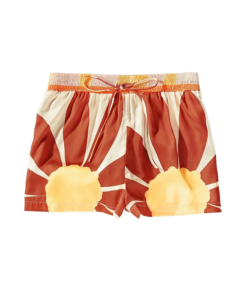 Gianni Bini Coordinating Sarah Mid Rise Pull On Printed Satin Shorts