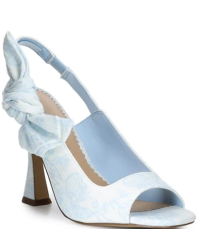 Gianni Bini Coray Floral Bow Detail Slingback Dress Sandals