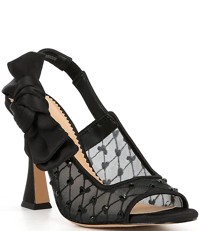 Gianni Bini Coray Two Embellished Bow Detail Slingback Dress Sandals