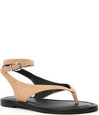 Gianni Bini Corbin Suede Ankle Wrap Thong Sandals