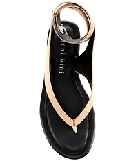 Gianni Bini Corbin Suede Ankle Wrap Thong Sandals