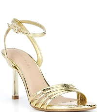 Gianni Bini Dafney Metallic Snake Print Strappy Dress Sandals