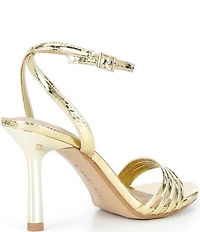 Gianni Bini Dafney Metallic Snake Print Strappy Dress Sandals