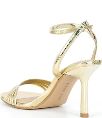 Gianni Bini Dafney Metallic Snake Print Strappy Dress Sandals