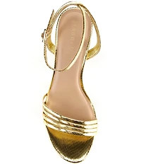 Gianni Bini Dafney Metallic Snake Print Strappy Dress Sandals