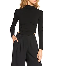 Gianni Bini Daily Long Sleeve Mock Neck Crop Top