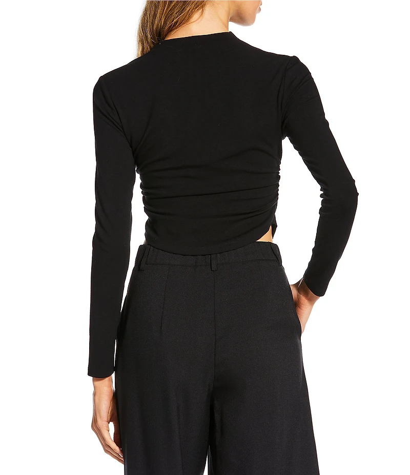 Gianni Bini Daily Long Sleeve Mock Neck Crop Top