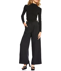 Gianni Bini Daily Long Sleeve Mock Neck Crop Top