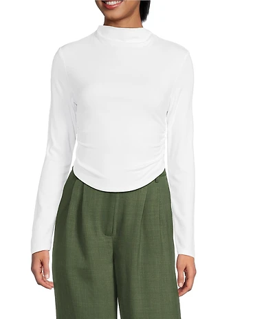 Gianni Bini Daily Long Sleeve Mock Neck Crop Top