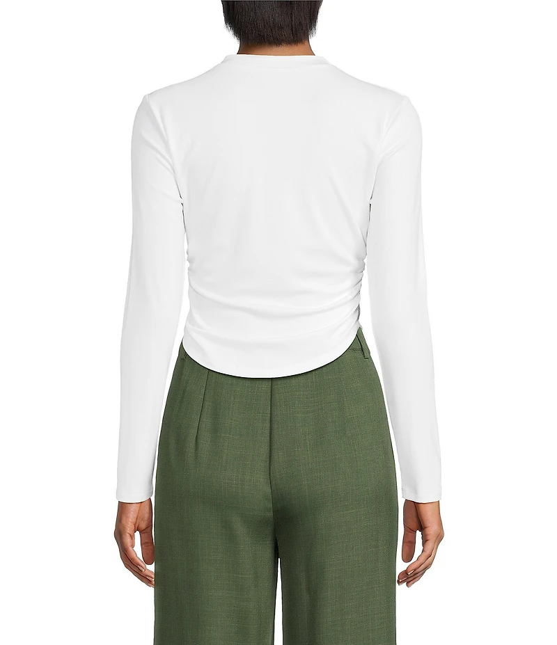 Gianni Bini Daily Long Sleeve Mock Neck Crop Top