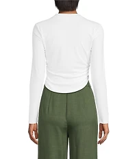 Gianni Bini Daily Long Sleeve Mock Neck Crop Top