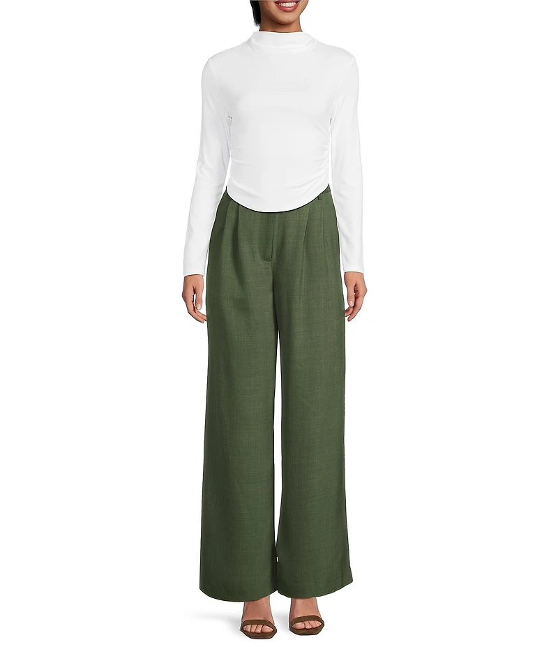 Gianni Bini Daily Long Sleeve Mock Neck Crop Top