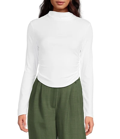 Gianni Bini Daily Long Sleeve Mock Neck Crop Top