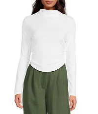 Gianni Bini Daily Long Sleeve Mock Neck Crop Top