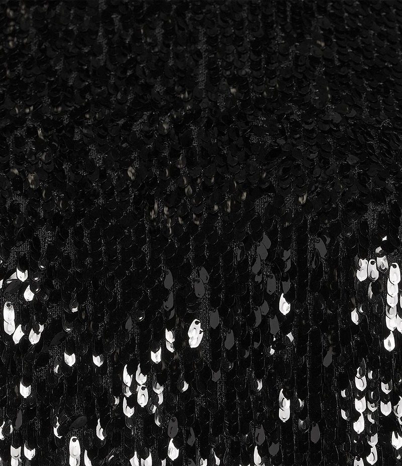 Gianni Bini Daisy Sequin Swoop Neck Long Sleeve Coordinating Blouse