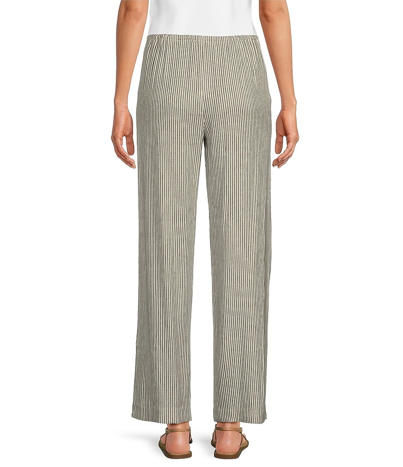 Gianni Bini Dani Stripe Print Linen Drawstring Wide Leg Pants