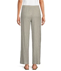 Gianni Bini Dani Stripe Print Linen Drawstring Wide Leg Pants