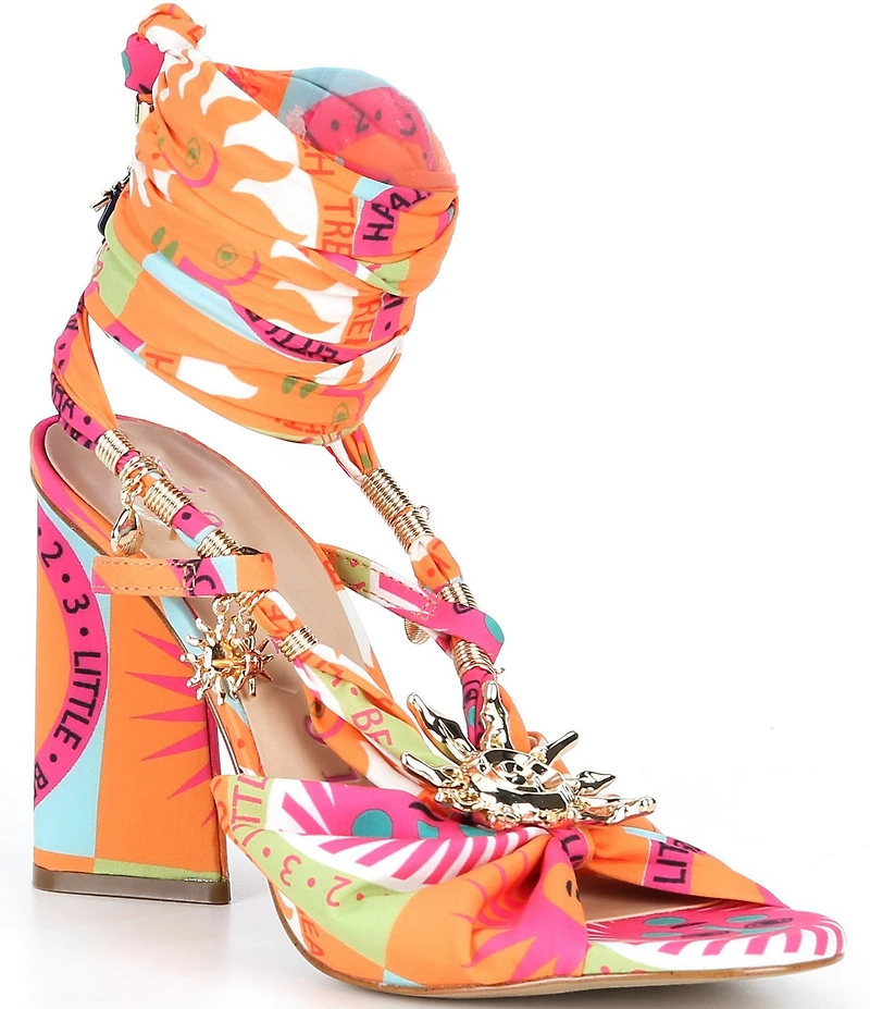 Gianni Bini Dante Ankle Wrap Mismatch Ornament Dress Sandals