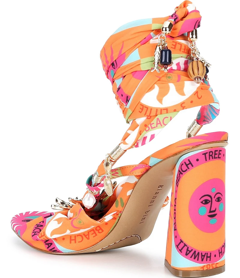 Gianni Bini Dante Ankle Wrap Mismatch Ornament Dress Sandals