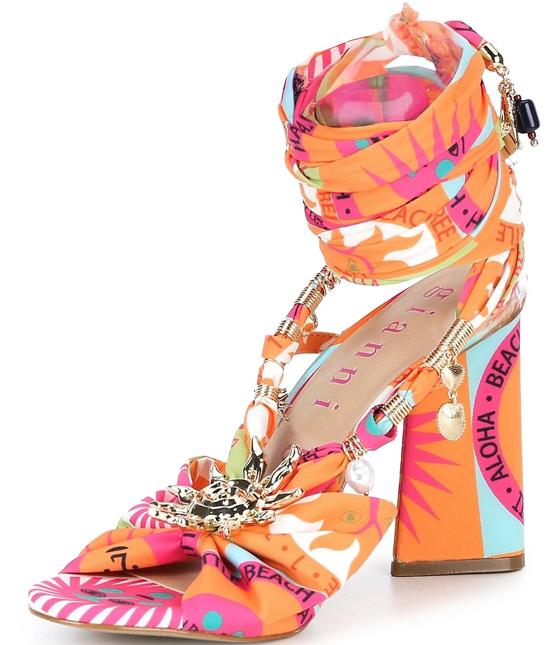 Gianni Bini Dante Ankle Wrap Mismatch Ornament Dress Sandals