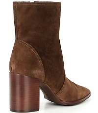 Gianni Bini Darnold Suede Block Heel Booties