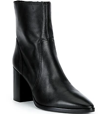 Gianni Bini Darnold Tumbled Leather Block Heel Booties