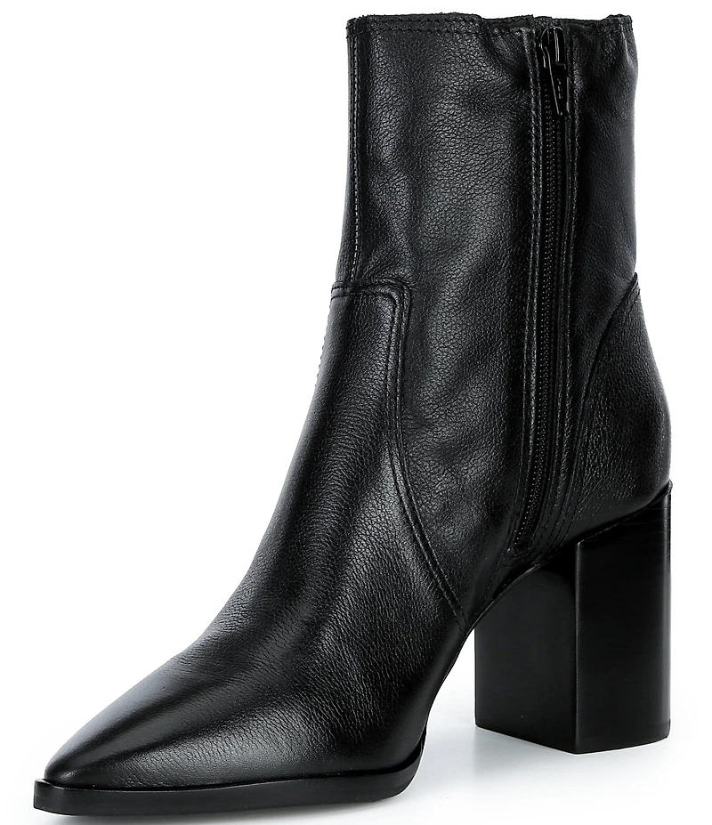 Gianni Bini Darnold Tumbled Leather Block Heel Booties