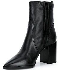 Gianni Bini Darnold Tumbled Leather Block Heel Booties