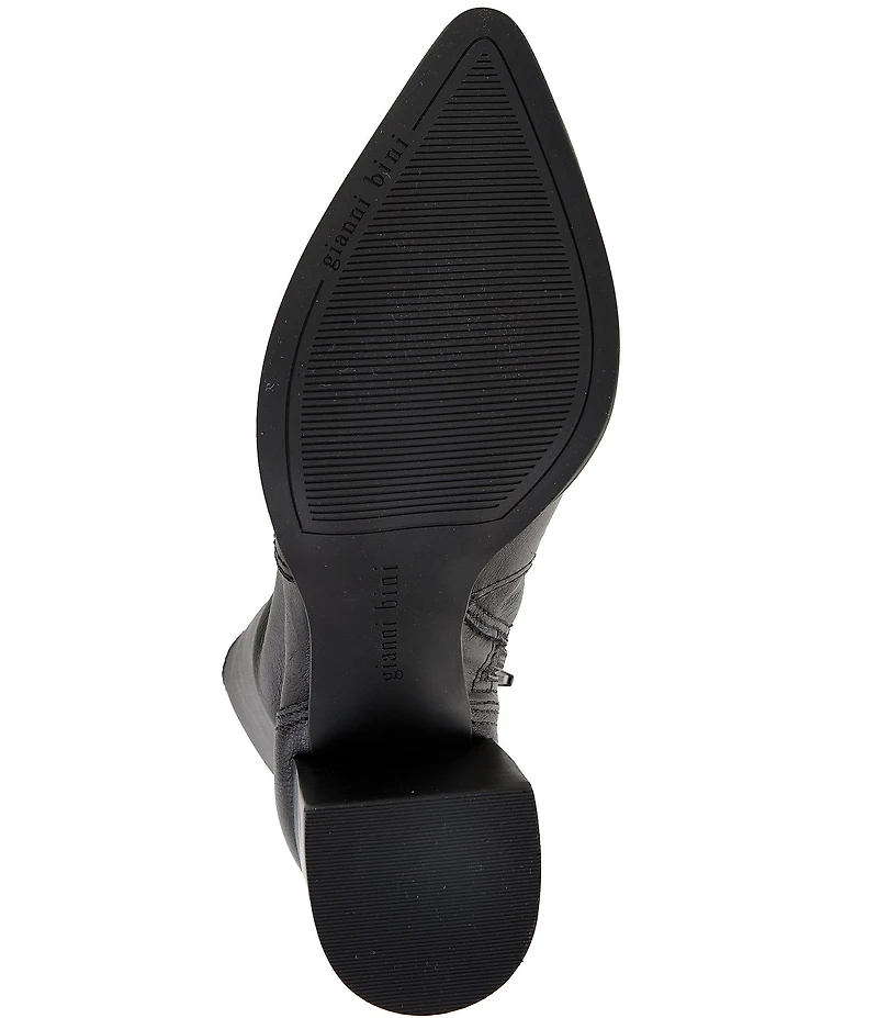 Gianni Bini Darnold Tumbled Leather Block Heel Booties