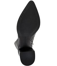 Gianni Bini Darnold Tumbled Leather Block Heel Booties