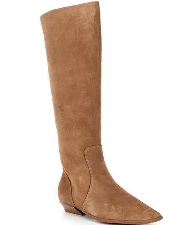 Gianni Bini Deion Suede Square Toe Block Heel Tall Boots